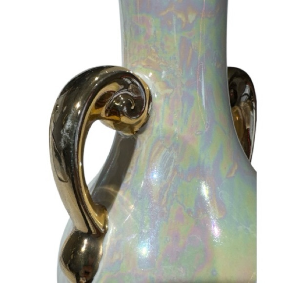 Pearl China Co Lusterware Hand Crafted 22K Gold USA Tray, Creamer, Vase - Picture 12 of 13